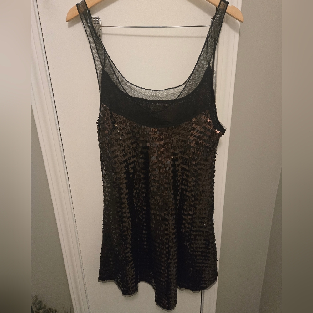 Free People Intimately Disco Fever Mini Slip Chocolate Brown/Black Combo Large - Picture 9 of 14